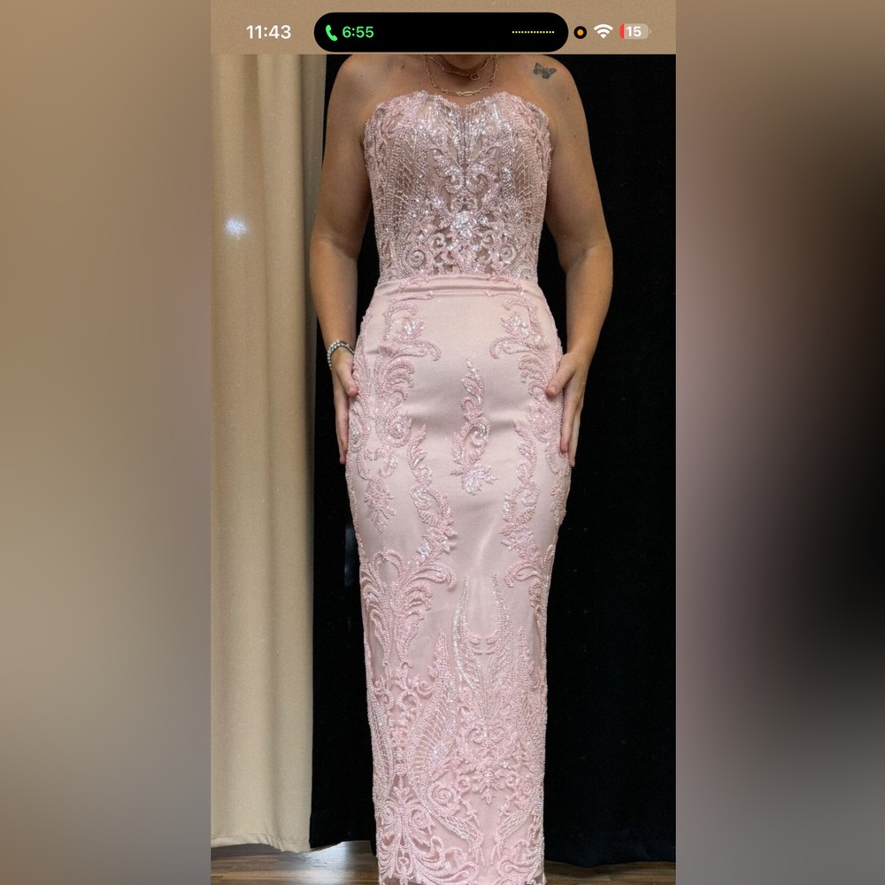 Elegant Sequin Embellished Dress Gown lace back